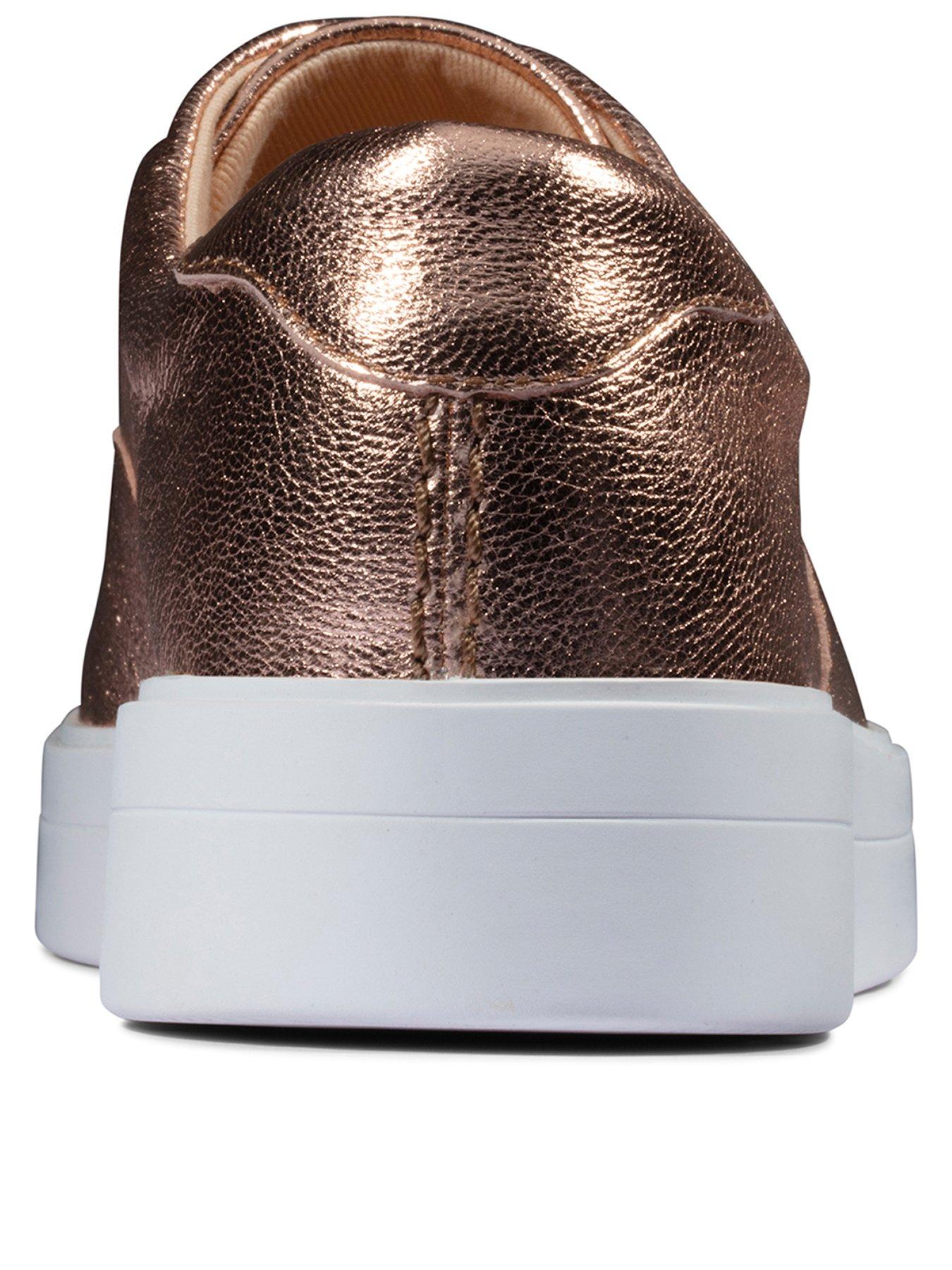 clarks rose gold trainers