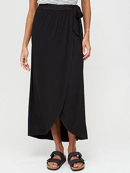 V by Very V By Very Wrap Jersey Maxi Skirt - Black Picture