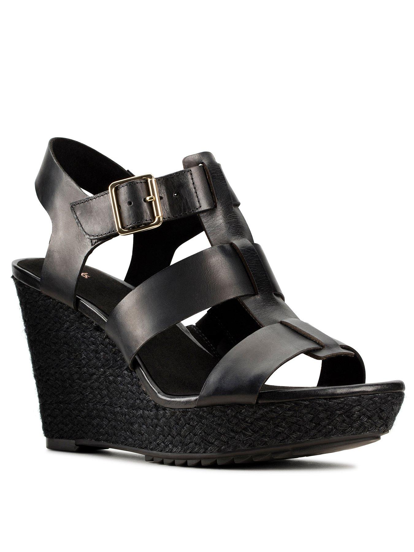 clarks platform wedge sandals