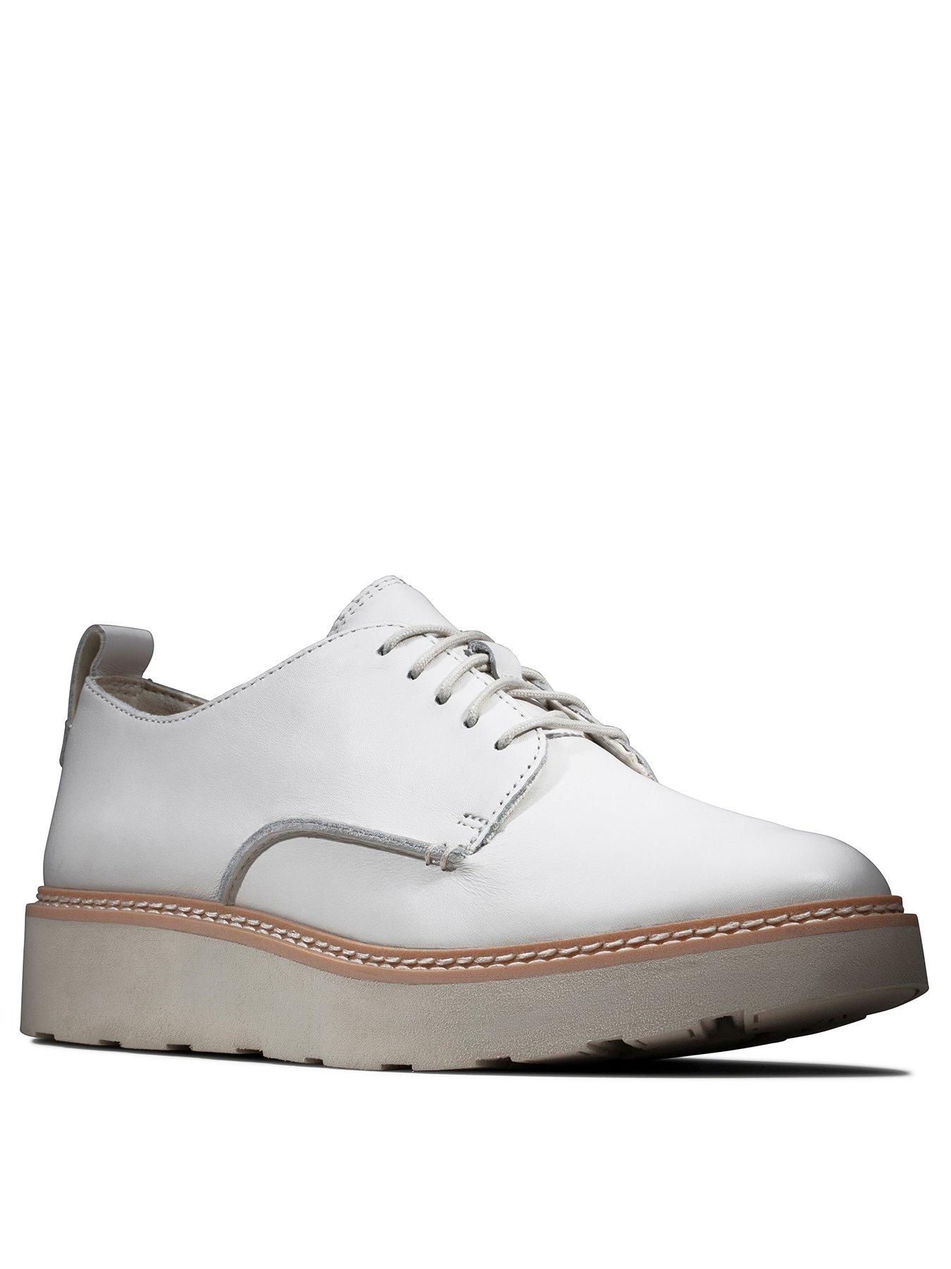 clarks white leather trainers