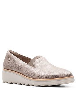 Clarks Clarks Sharon Dolly Wedge Shoe - Pewter Picture