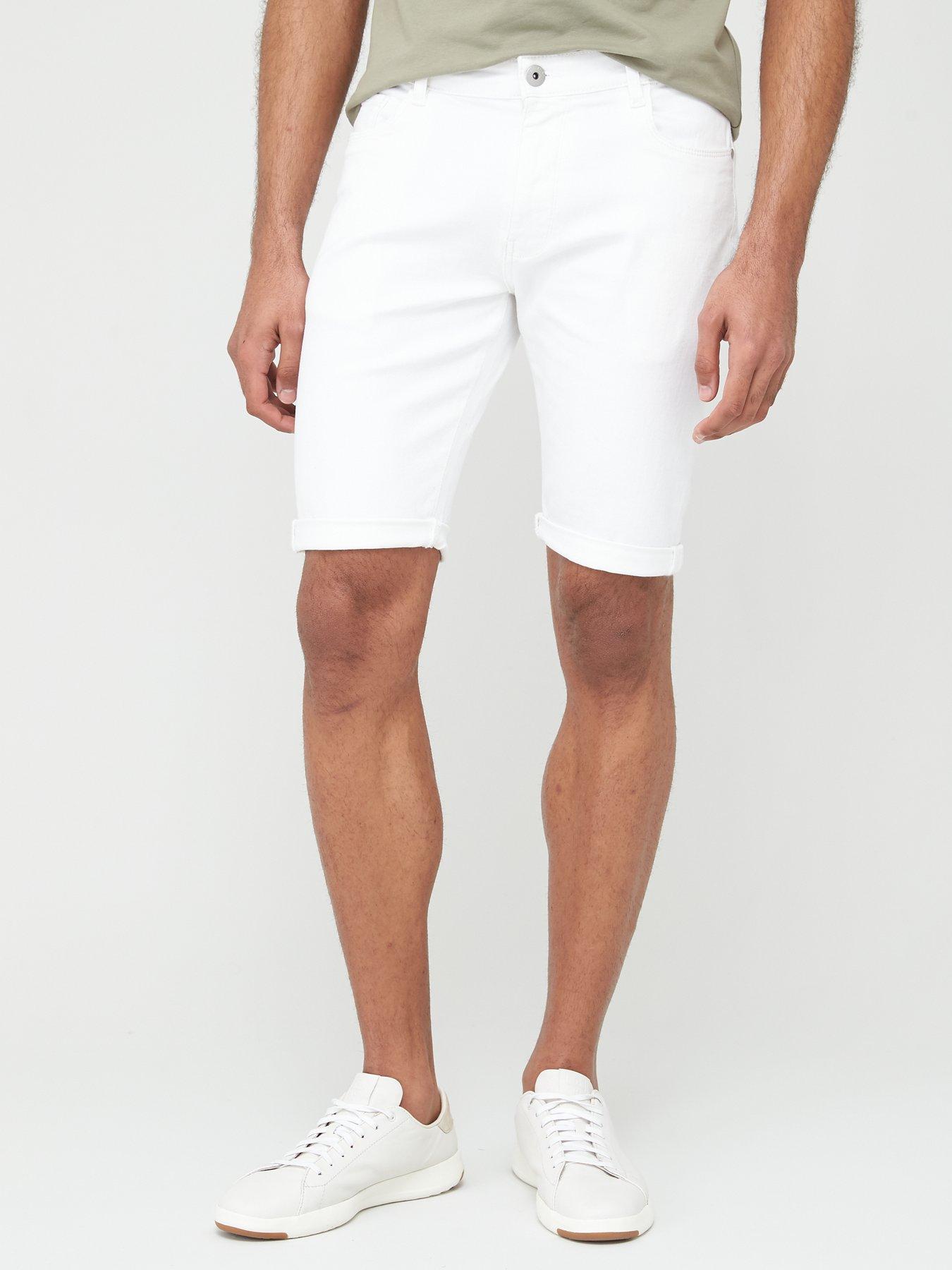 white jean shorts mens