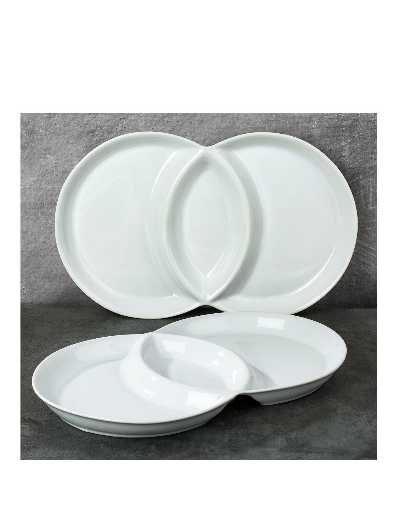 WATERSIDE Set of Two 3Section Serving Dish