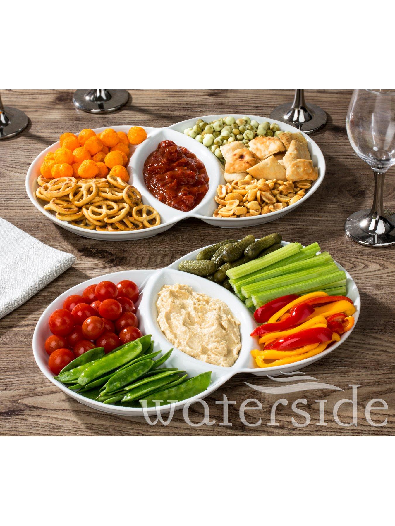 Image 2 of 2 of WATERSIDE Set of Two 3-Section Serving Dish
