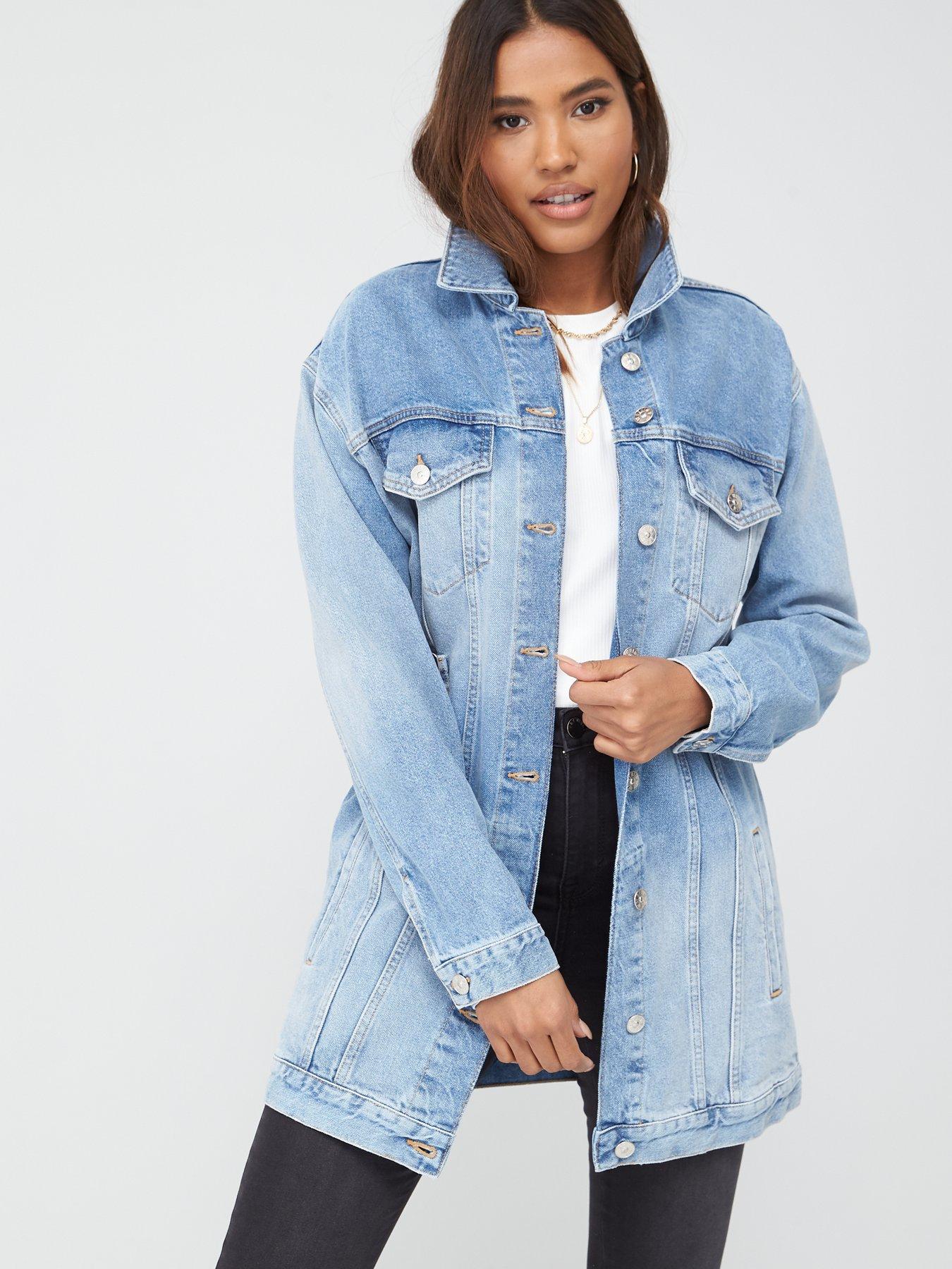 petite longline denim jacket