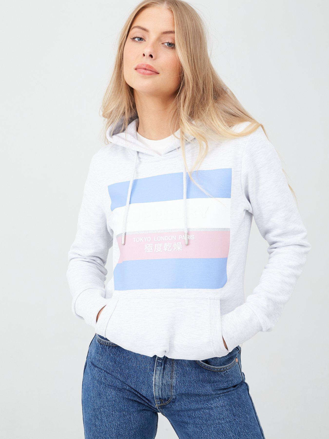 superdry white hoodie