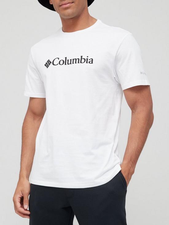 front image of columbia-basic-logo-t-shirt-white