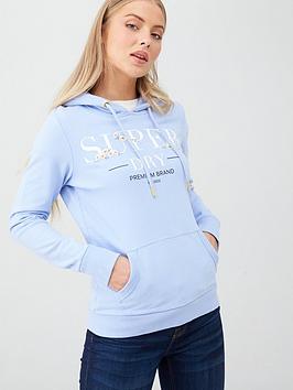 Superdry Superdry Serif Floral Embroidered Entry Hoodie Ub - Blue Picture