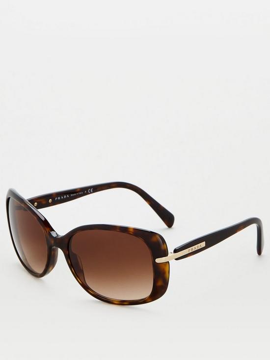 front image of prada-oversize-sunglasses-havana