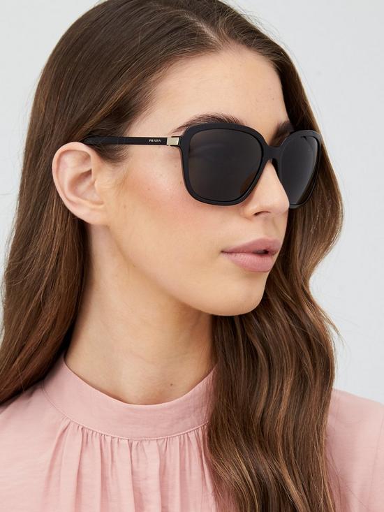 front image of prada-oversized-sunglasses-black