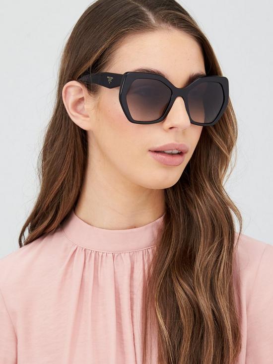 front image of prada-oversize-sunglasses-black