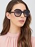  image of prada-oversize-sunglasses-black-azurespotted-brown