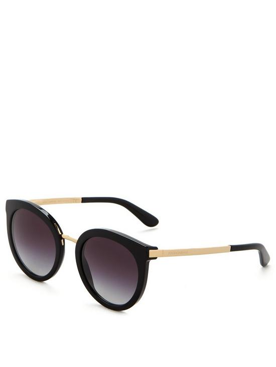 front image of dolce-gabbana-round-sunglasses-black
