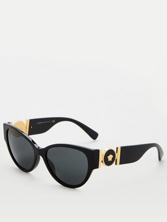 front image of versace-cat-eye-sunglasses-black