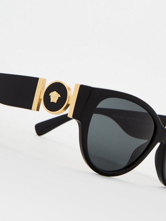 back image of versace-cat-eye-sunglasses-black