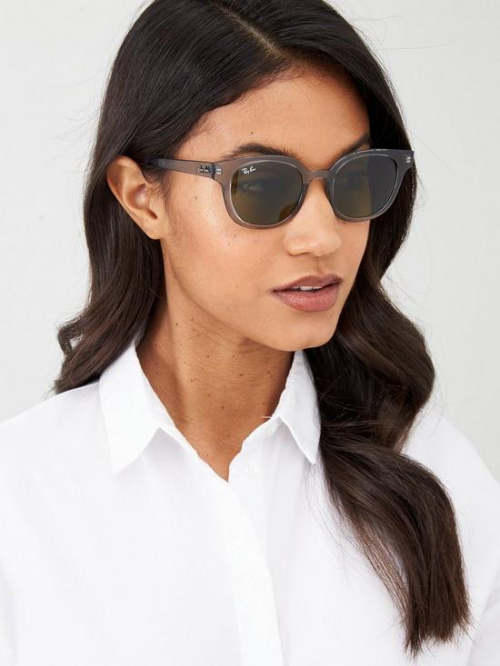 front image of ray-ban-square-sunglasses-transparentnbspgrey