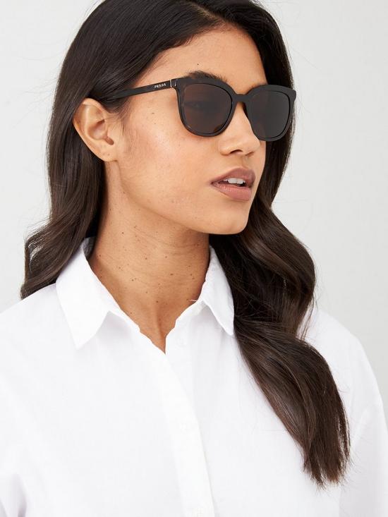 front image of prada-square-sunglasses-havana