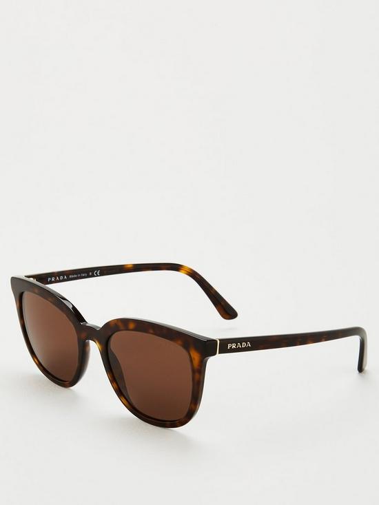 front image of prada-square-sunglasses-havana