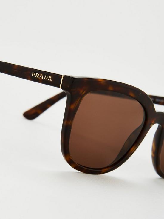 back image of prada-square-sunglasses-havana