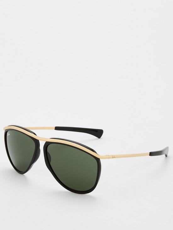 stillFront image of ray-ban-olympian-aviator-sunglasses-black