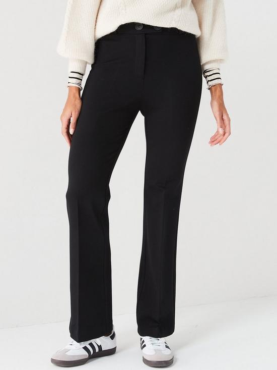 front image of v-by-very-ponte-bootcut-trousers-black