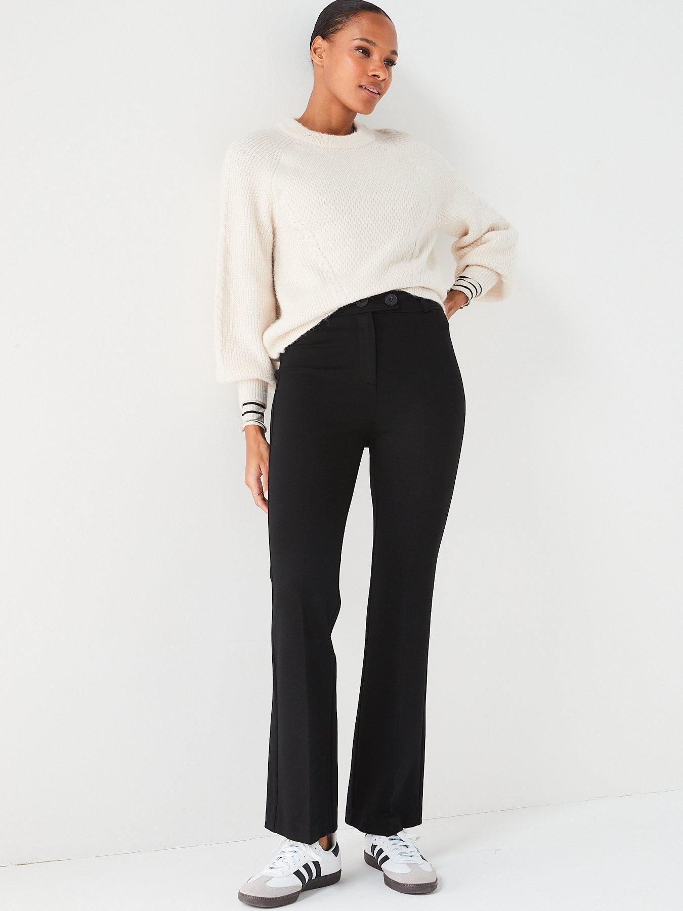 V by Very Petite Wide Leg Trouser - Black