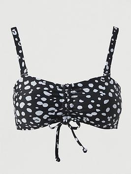 V by Very V By Very Mix &Amp; Match Ruched Tie Bandeau Top - Animal Print Picture