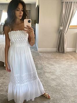 V by Very V By Very Lace Insert Maxi Beach Dress - White Picture