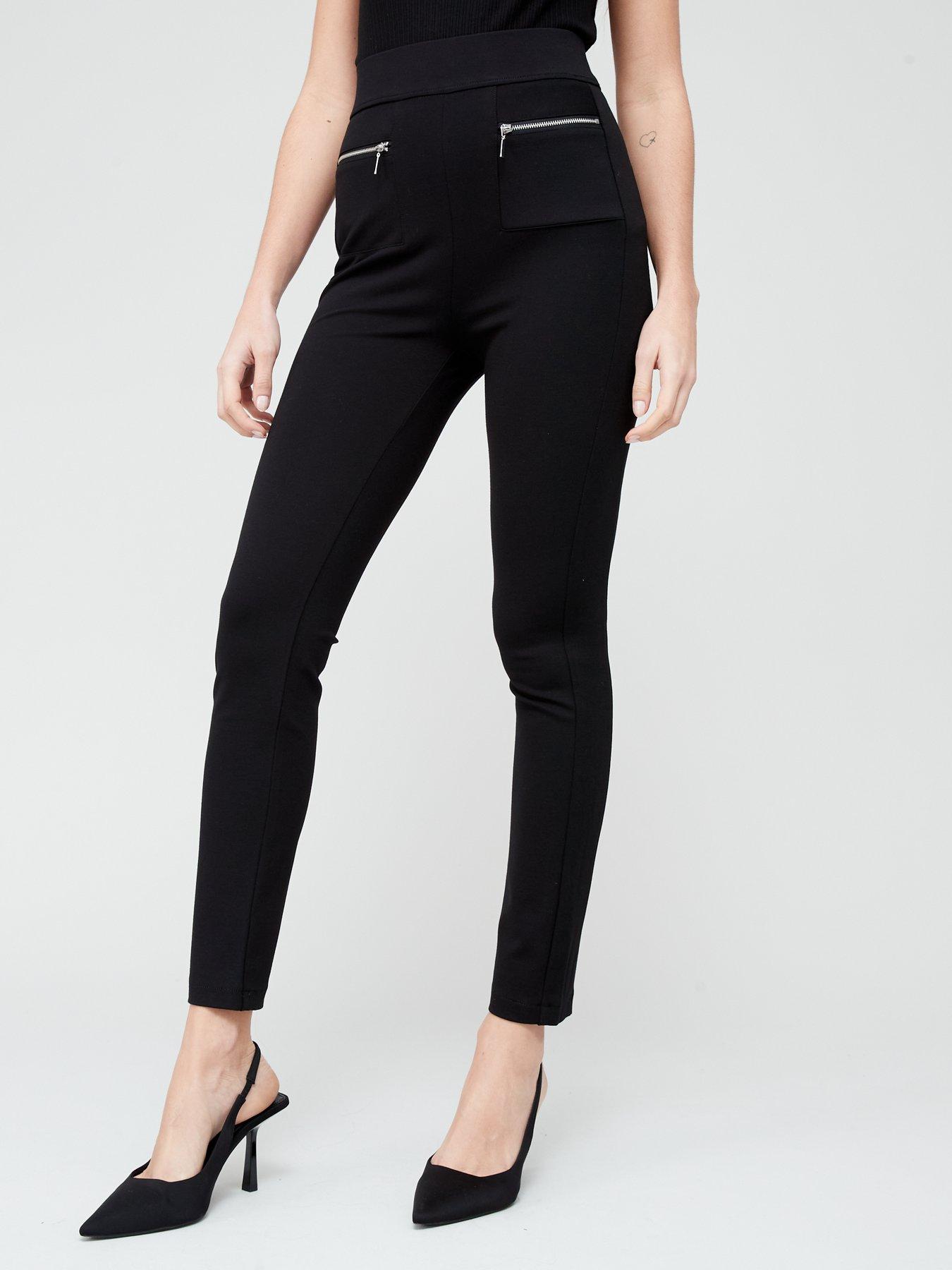 Image 1 of 4 of V by Very Premium&nbsp;Ponte Tall Skinny Trousers -&nbsp;Black