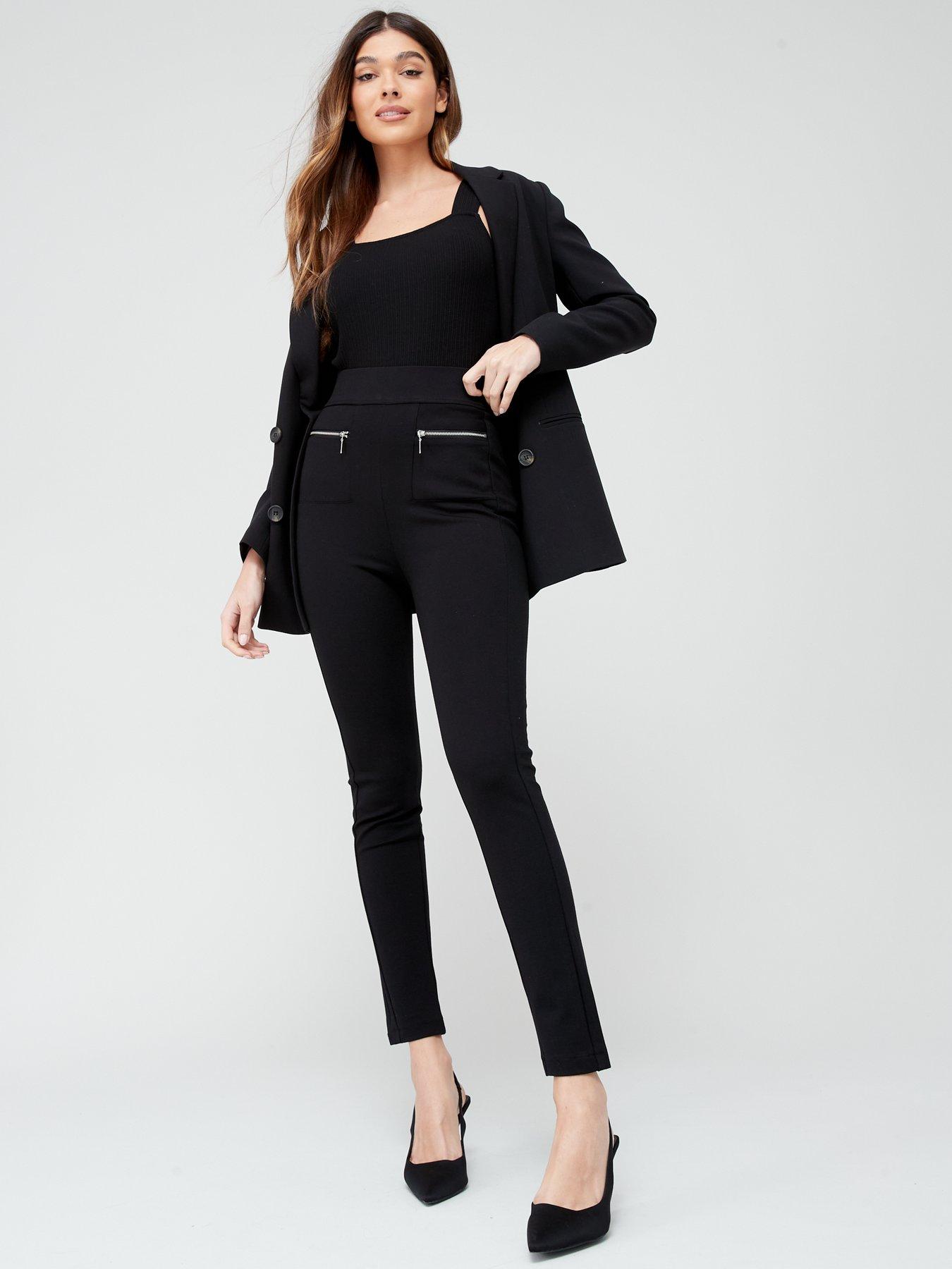 Image 3 of 4 of V by Very Premium&nbsp;Ponte Tall Skinny Trousers -&nbsp;Black