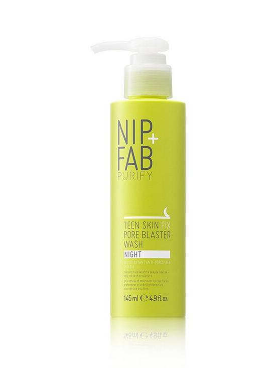front image of nip-fab-teen-skin-fix-pore-blaster-wash-night-145ml
