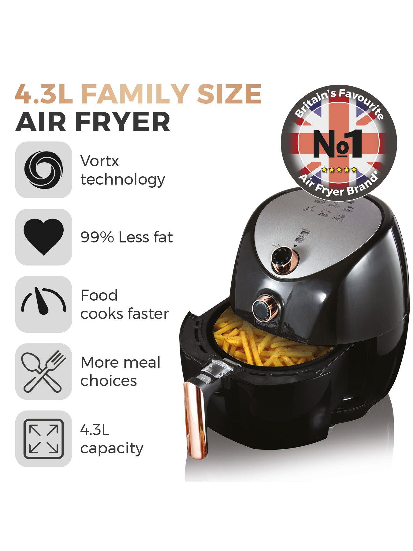 Image 2 of 7 of Tower T17021RG Family Size Air Fryer with Rapid Air Circulation, 60-Minute Timer, 4.3L, 1500W, Black &amp; Rose Gold