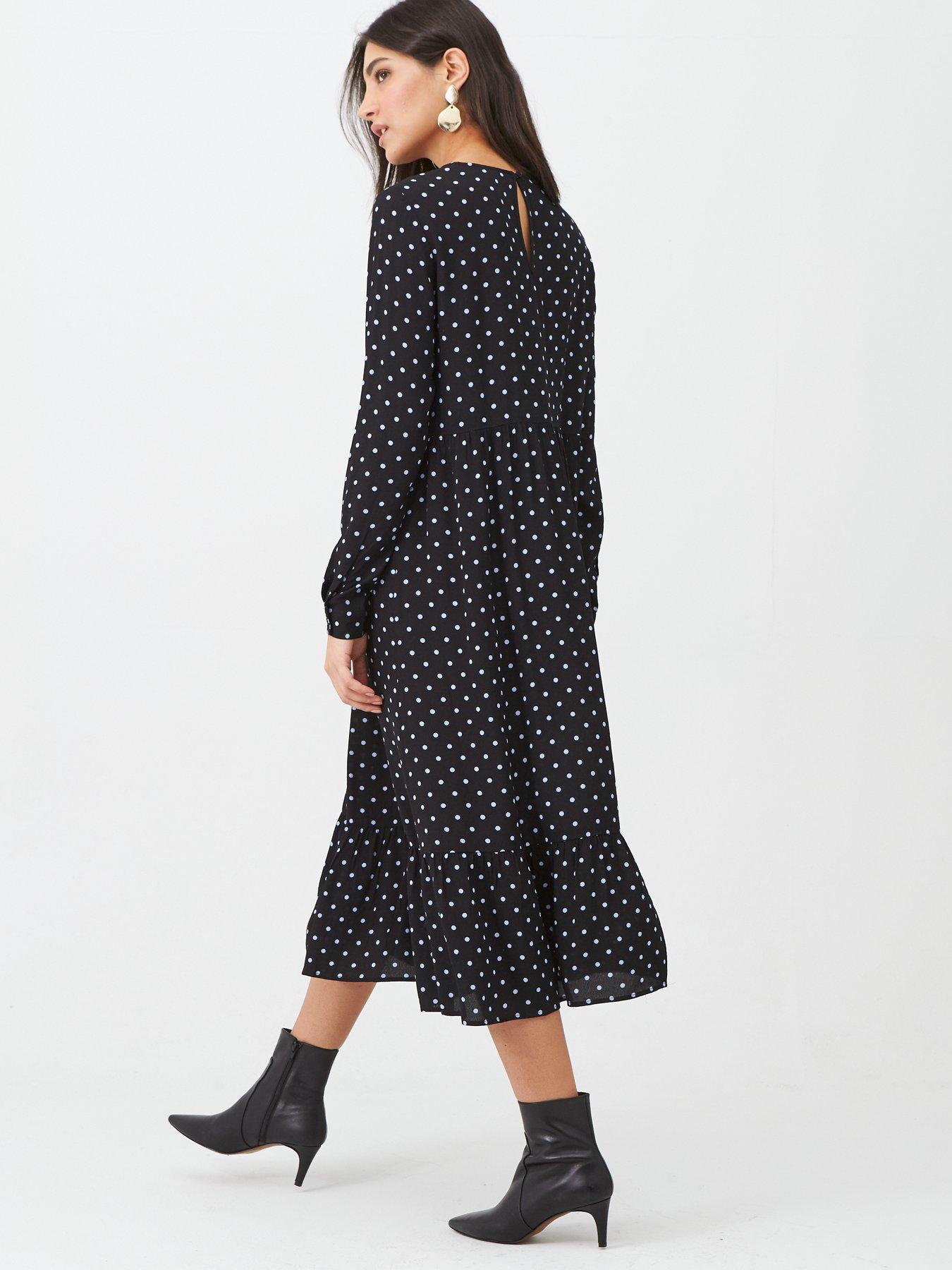 warehouse black spot dress