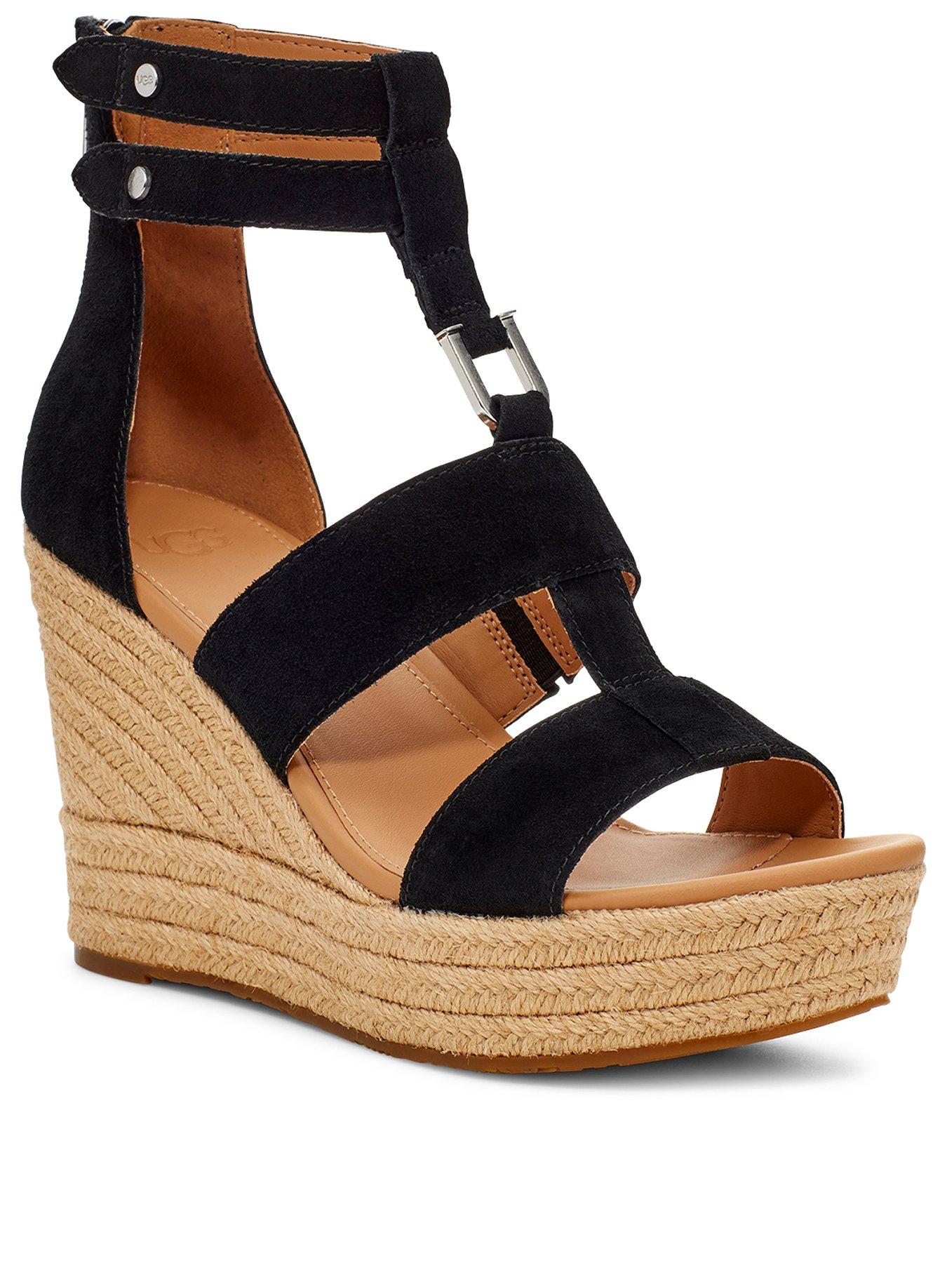 ugg black wedges