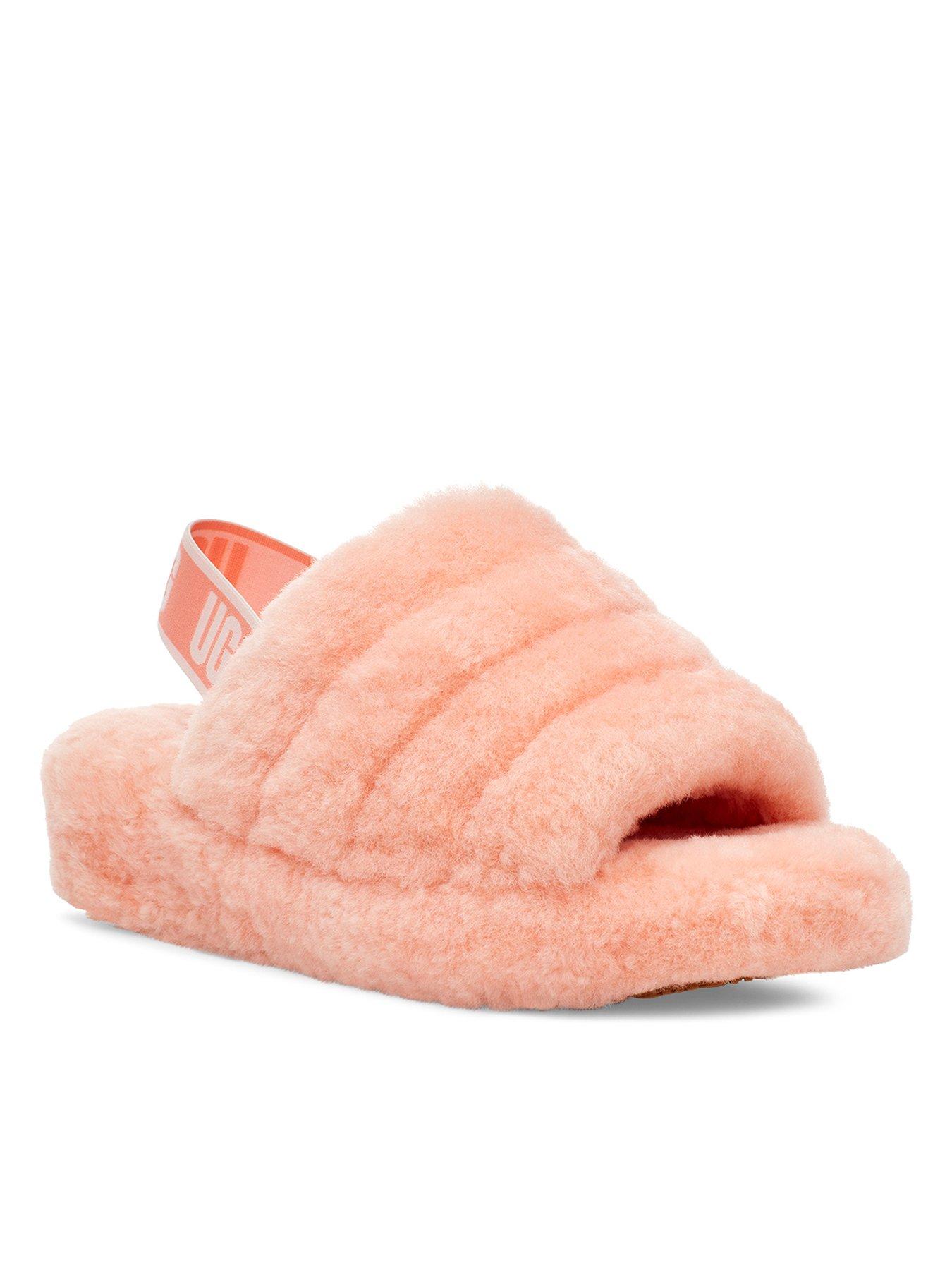 ugg fluffy slippers pink