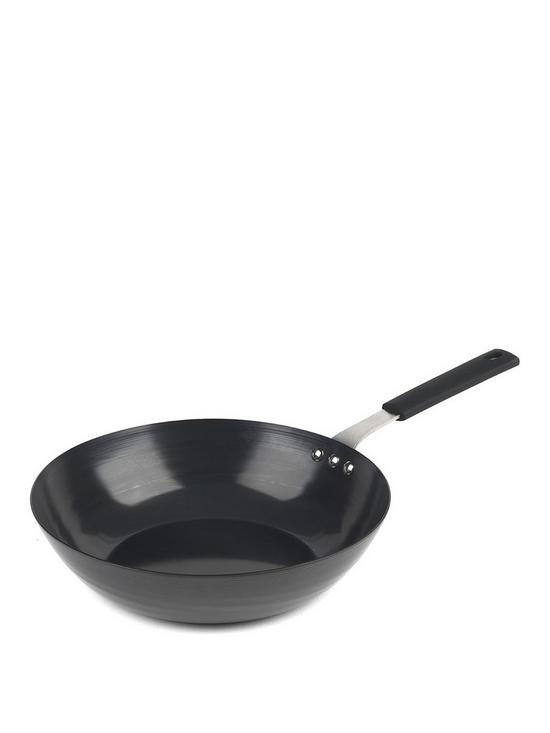 front image of salter-carbon-steel-pan-for-life-28-cm-wok