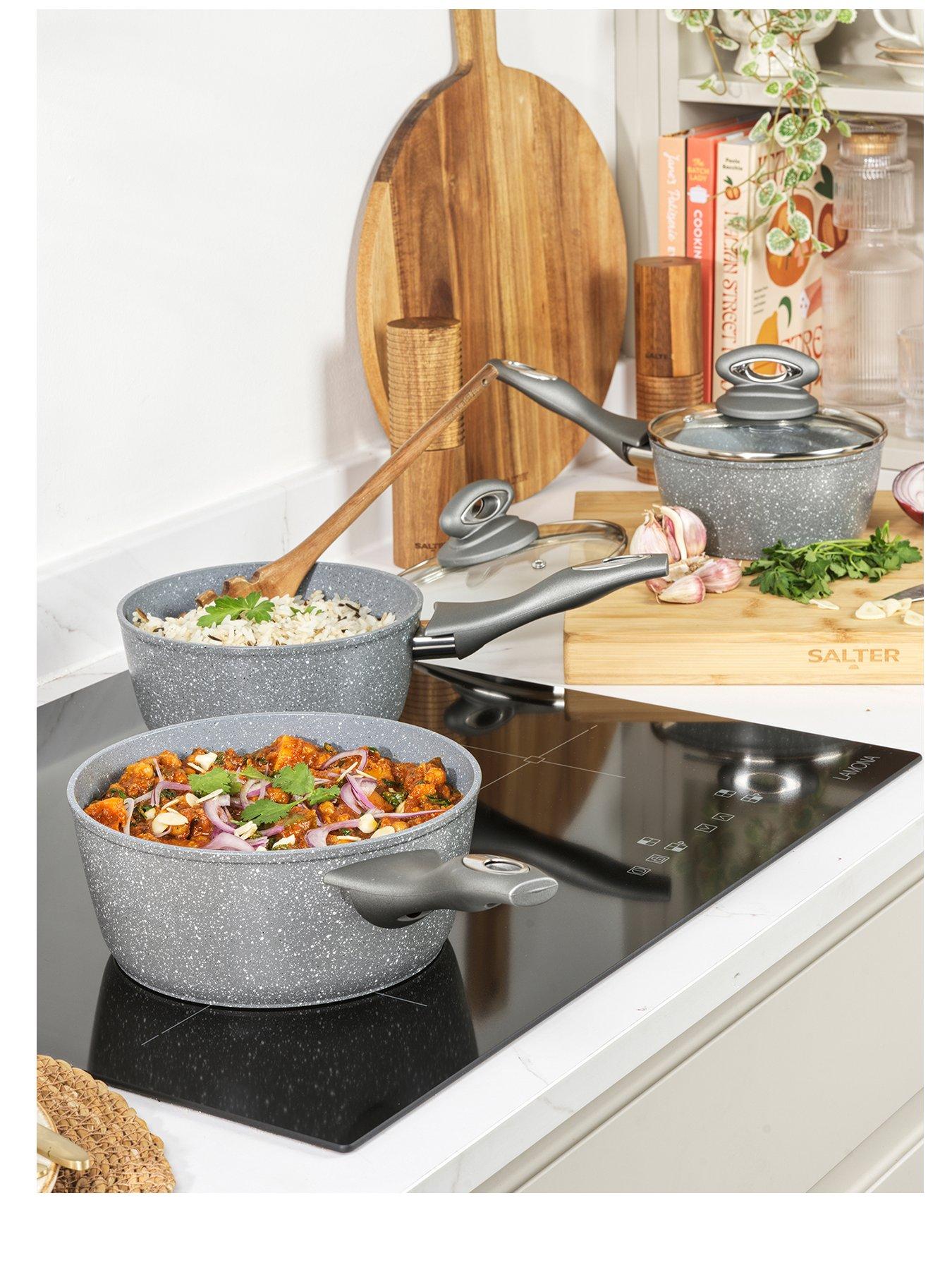  image of salter-marble-collection-3-piece-saucepan-set-in-grey