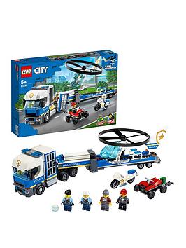 LEGO City  Lego City 60244 Police Helicopter Transport With Motorbike And Truck