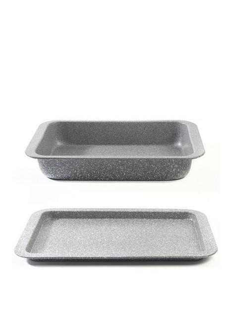 salter-marble-collection-roasting-pan-and-baking-tray-set-in-grey