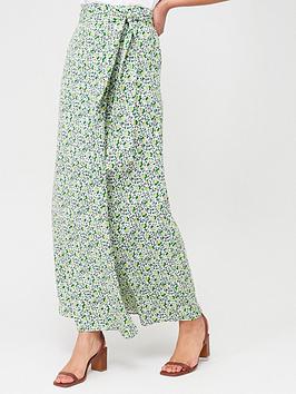 V by Very V By Very Tie Side Maxi Skirt - Green Floral Picture
