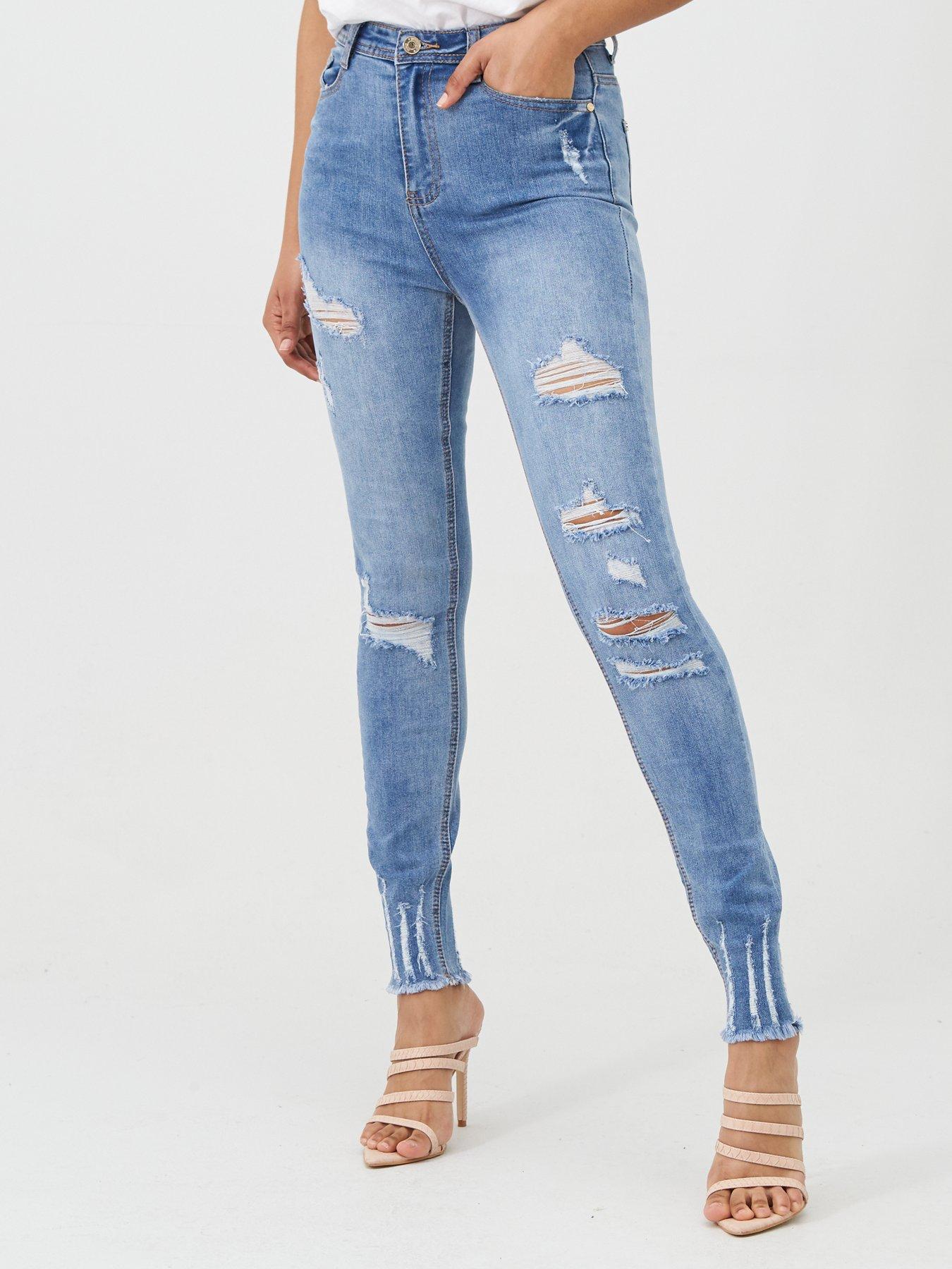 missguided blue ripped jeans