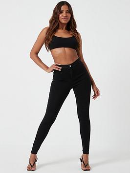 Missguided Missguided Missuided Vice High Waisted Skinny Jeans - Black Picture