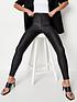  image of missguided-vice-high-waisted-coated-skinny-jeans-black
