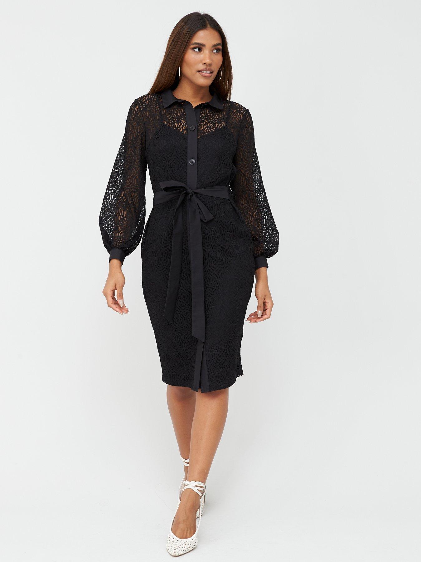 v by very black dress