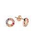  image of radley-rose-gold-tone-sterling-silver-rainbow-crystal-set-circle-ladies-stud-earrings