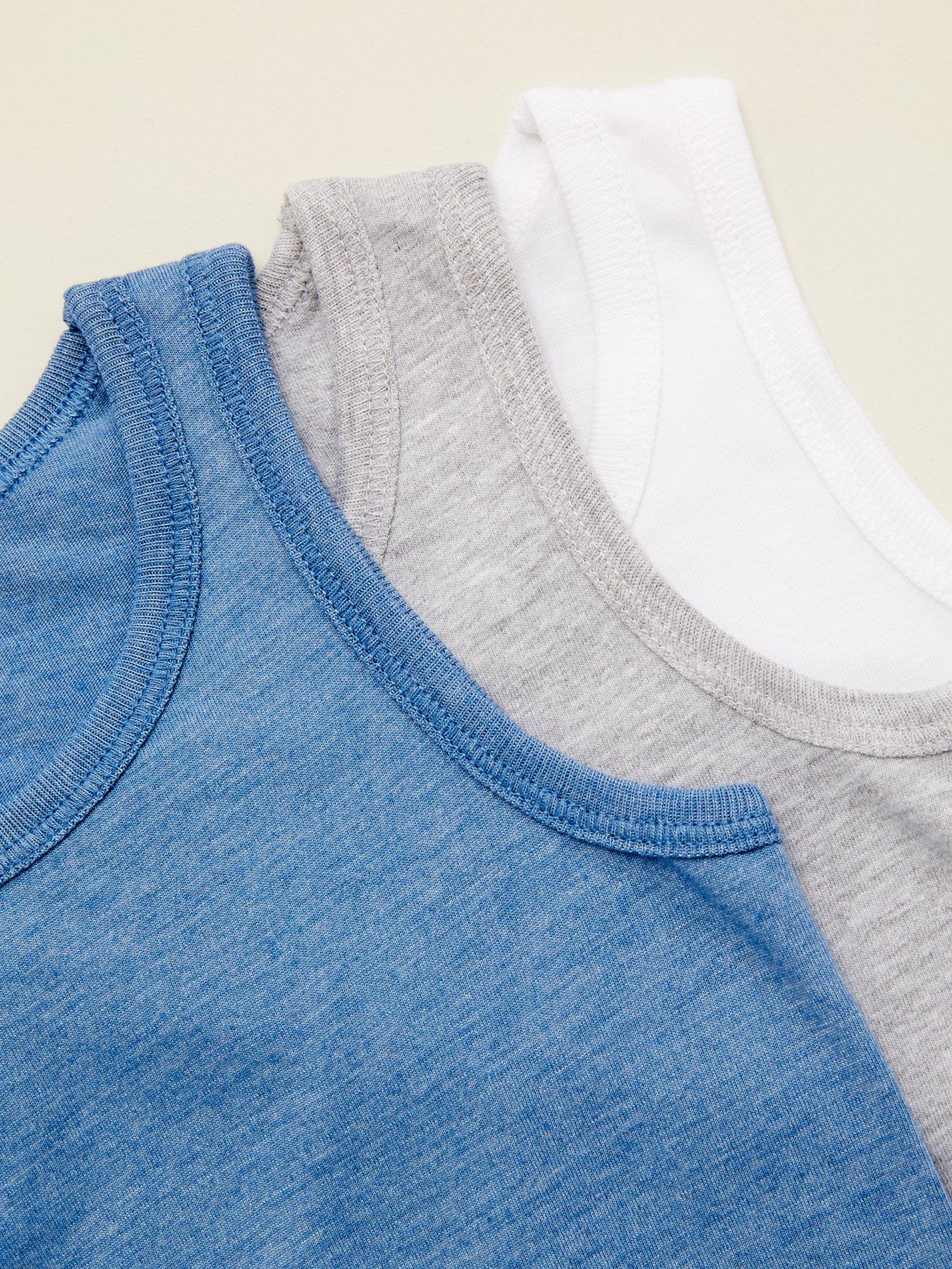 Image 4 of 4 of The Very Collection Boys 3 Pack Vests - Blue/Grey/White