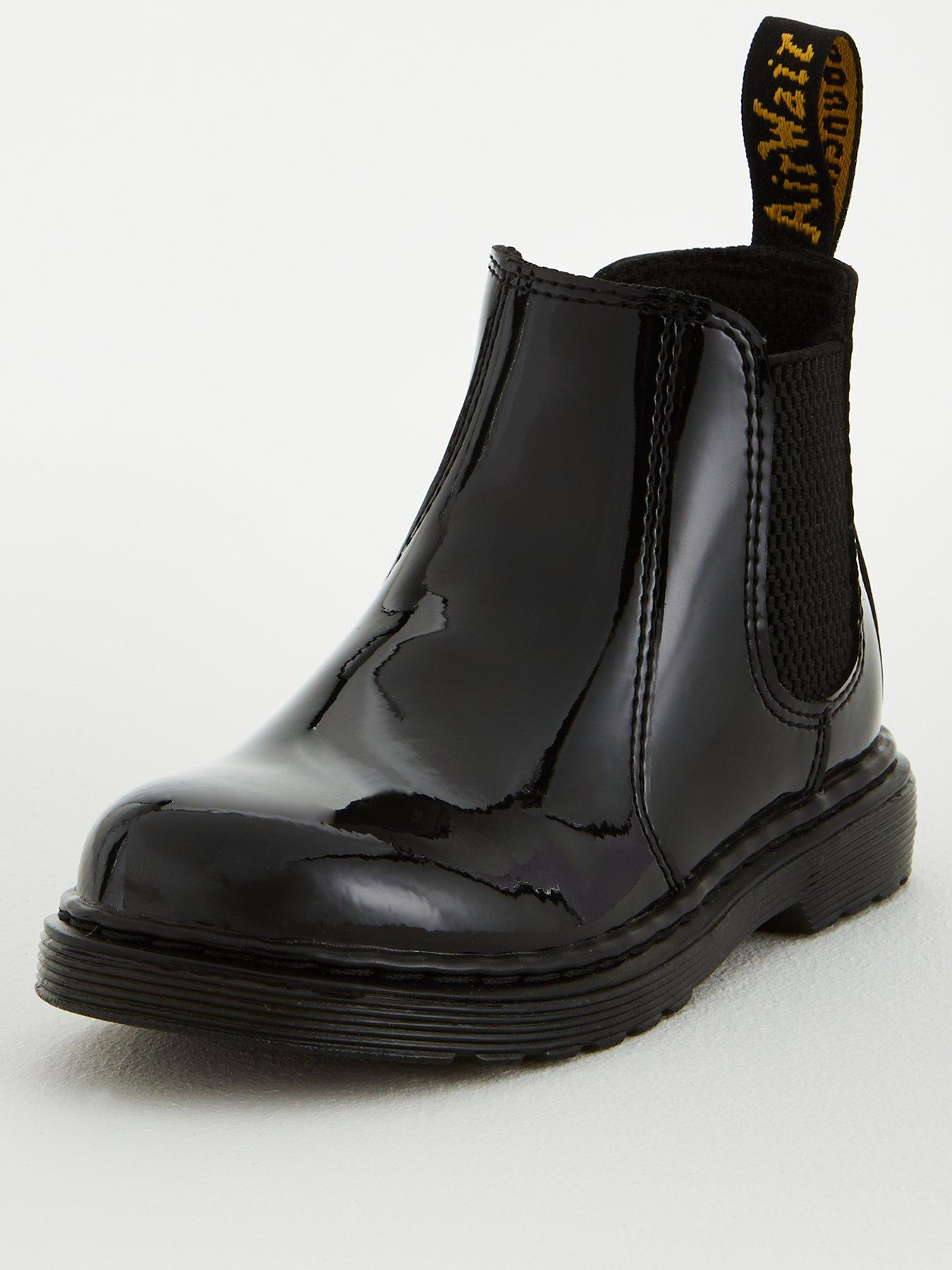 doc marten patent chelsea boots