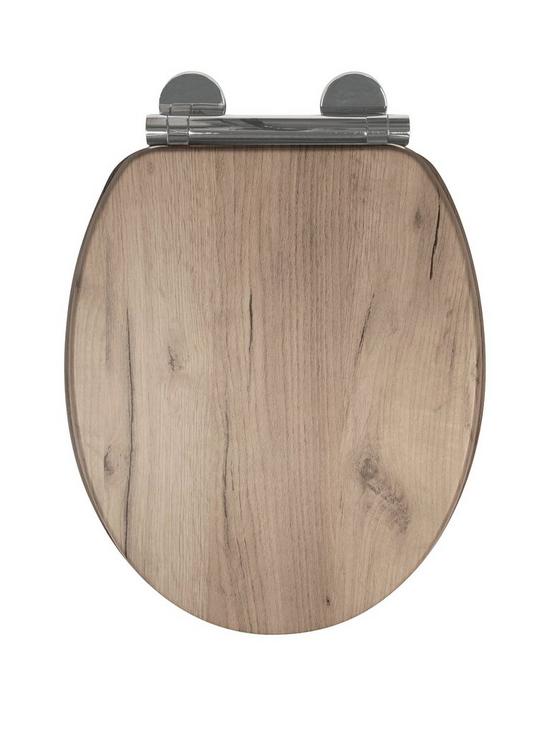 front image of croydex-corella-grey-oak-flexi-fix-toilet-seat