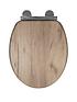  image of croydex-corella-grey-oak-flexi-fix-toilet-seat