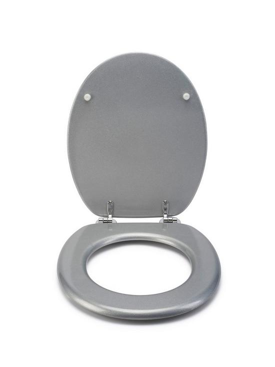 stillFront image of croydex-silver-quartz-flexi-fix-toilet-seat